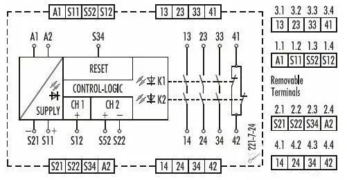 安全繼電器是如何工作，安全繼電器內(nèi)部接線圖怎么接線？(圖2)