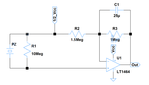 壓力傳感器電路使用壓電元件為傳感器的輸出原理