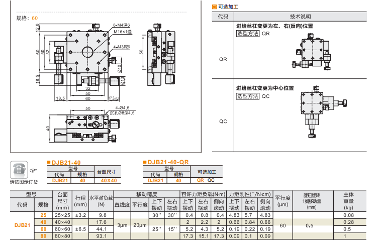 標準型EJB21/DJB21手動位移滑臺(圖5)