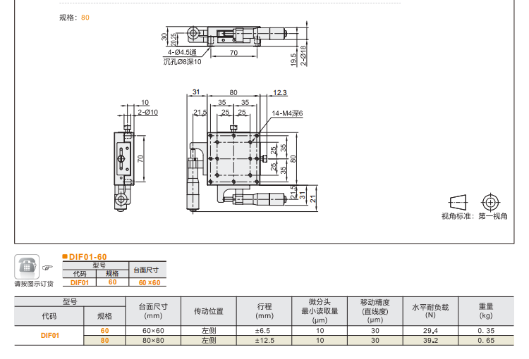超薄型DIF01手動位移滑臺(圖5) 超薄型DIF01手動位移滑臺(圖5)