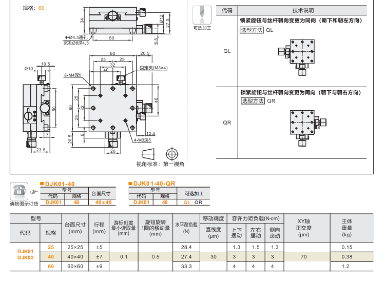 標準型DJK01/DJK02手動位移滑臺(圖5)